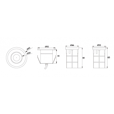 Oprawa LED  PHJ-UG52 3 Watt IP68  stal nierdz.